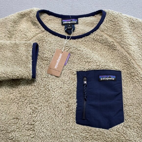 Patagonia Men's Deep Pile Los Gatos Crew Pullover Fleece Khaki/Beige Size M NWT - Picture 2 of 9